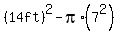%2814ft%29%5E2+-+pi%2A%287%5E2%29