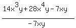 %2814x%5E3y%2B28x%5E4y-7xy%29%2F%28-7xy%29