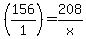 %28156%2F1%29+=+208%2Fx