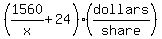 %281560%2Fx%2B24%29%28dollars%2Fshare%29