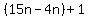 %2815n-+4n%29++%2B+1+