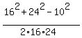 %2816%5E2%2B24%5E2-10%5E2%29%2F%282%2A16%2A24%29