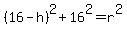 %2816-h%29%5E2%2B16%5E2=r%5E2