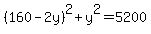 %28160-2y%29%5E2%2By%5E2=5200