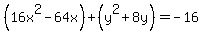 %2816x%5E2-64x%29%2B%28y%5E2%2B8y%29=-16