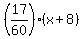 %2817%2F60%29%28x%2B8%29