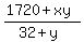 %281720+%2B+xy%29%2F%2832+%2B+y%29