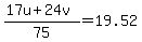 %2817u%2B24v%29%2F75=19.52