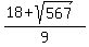 %2818%2B+sqrt%28567%29%29%2F9
