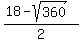 %2818+-+sqrt%28360%29%29%2F2