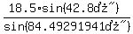 %2818.5%2Asin%28%2242.8%B0%22%29%29%2Fsin%28%2284.49291941%B0%22%29