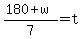 %28180%2Bw%29%2F7=t