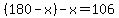 %28180-x%29-x=106