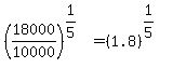 %2818000%2F10000%29%5E%281%2F5%29+=+%281.8%29%5E%281%2F5%29