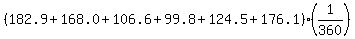 %28182.9%2B%22168.0%22%2B106.6%2B99.8%2B124.5%2B176.1%29%281%2F360%29
