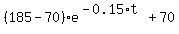 %28185+-+70%29%2Ae%5E%28-0.15%2At%29+%2B+70
