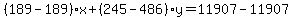 %28189-189%29%2Ax%2B%28245-486%29y=11907-11907