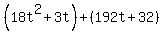 %2818t%5E2%2B3t%29%2B%28192t%2B32%29