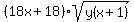 %2818x%2B18%29sqrt%28y%28x%2B1%29%29