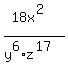 %2818x%5E2%29%2F%28y%5E6%2Az%5E17%29