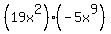 %2819x%5E2%29%28-5x%5E9%29