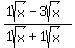 %281sqrt%28x%29+-+3sqrt%28x%29%29%2F%281sqrt%28x%29%2B+1sqrt%28x%29%29