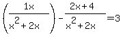 %281x%2F%28x%5E2+%2B+2x%29%29-+%282x+%2B4%29%2F%28x%5E2+%2B+2x%29+=+3