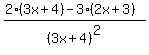 %282%283x%2B4%29+-+3%282x%2B3%29%29%2F%283x%2B4%29%5E2