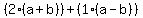 %282%28a%2Bb%29%29%2B+%281%28a-b%29%29