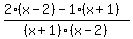 %282%28x-2%29+-+1%28x%2B1%29%29%2F%28x%2B1%29%28x-2%29
