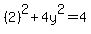 %282%29%5E2+%2B+4y%5E2+=+4