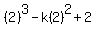 %282%29%5E3-k%282%29%5E2%2B2%7D=0