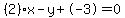 %282%29x-y%2B-3=0