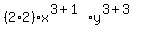 %282%2A2%29x%5E%283%2B1%29y%5E%283%2B3%29