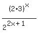 %282%2A3%29%5Ex%2F%282%5E%282x%2B1%29%29