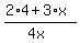 %282%2A4+%2B+3%2Ax%29%2F%284x%29