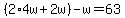 %282%2A4w%2B2w%29-w=63