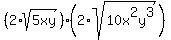 %282%2Asqrt%285xy%29%29%282%2Asqrt%2810x%5E2y%5E3%29%29
