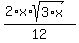 %282%2Ax%2Asqrt%283%2Ax%29%29%2F12