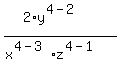 %282%2Ay%5E%284-2%29%29%2F%28x%5E%284-3%29%2Az%5E%284-1%29%29