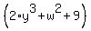 %282%2Ay%5E3%2Bw%5E2%2B9%29