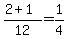 %282%2B1%29%2F12=1%2F4