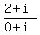 %282%2Bi%29%2F%280%2Bi%29