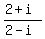 %282%2Bi%29%2F%282-i%29