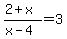 %282%2Bx%29%2F%28x-4%29=+3