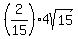 %282%2F15%294sqrt%2815%29