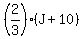 %282%2F3%29%2A%28J%2B10%29