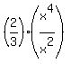 %282%2F3%29%2A%28x%5E4%2Fx%5E2%29