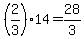%282%2F3%29%2A14+=+28%2F3