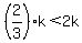 %282%2F3%29k%3C2k